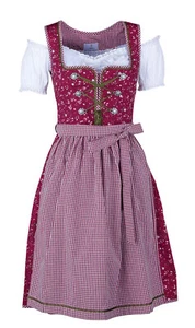 Dirndl Elli Trachtenkleid Damendirndl rot 3-teilig mit Bluse Gr. 34-46 - Bild 1 von 8