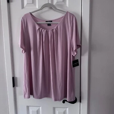 Liz Claiborne Womens Rose Quartz Pink Blouse 2X New with Tags E2 - Image 1 of 4