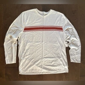 GAP Men's White Soft Everyday Stripe Long Sleeve T-Shirt, Size XXL - Picture 1 of 6
