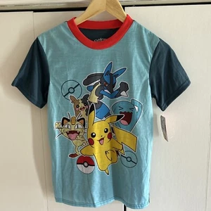 Pokemon Boys Blue Tee Shirt Pikachu Short Sleeve Shirt Kids L (12/14) - Picture 1 of 3