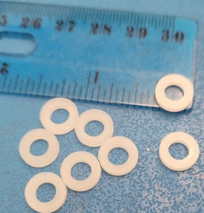 #10 NYLON FLACHE UNTERLEGSCHEIBE 3/8" OD X 0,2 x 0,062 WEISS 100 Stück - Bild 1 von 2