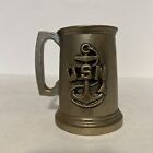 Vintage Bronze colored USN Naval decorative Left hand Mug Metal 5”