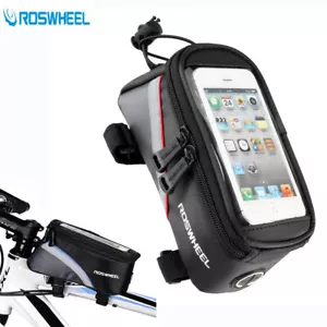 Bike Top Tube Bag 6'' Phone Touch mobile Holder Waterproof Saddle Bag Bicycle - Picture 1 of 10