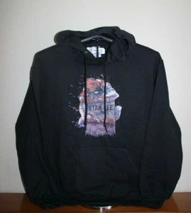 Character hugging a tombstone-Stan Lee Tribute-  Hoodie Sweatshirt, Large, Black - Picture 1 of 4