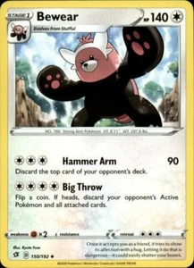 2x (SWSH02-150) Bewear (U) Pokemon Rebel Clash Card # 150 - Picture 1 of 1