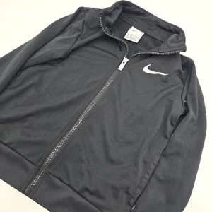 Nike Boy's Kids Black Smooth Full Zip Logo Jacket Size S 5-6 years Pockets - Picture 1 of 8