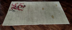 Ancien Tibétain Tapis Tibétain Laine Dragon Tapis, Taille 60 IN X 36 IN, Td - Picture 1 of 6