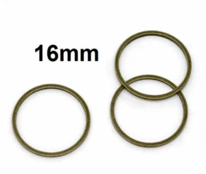 100 pcs Antique Bronze Soldered Closed Jump Rings – 16mm – 20 Gauge (0.8mm Thick - Picture 1 of 3