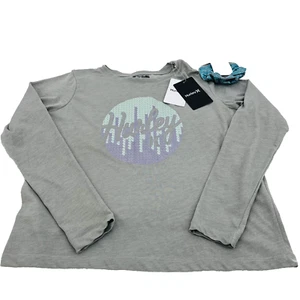 NEW Hurley Girls 2pc Set Graphic L/S T-Shirt Tee Size 14 XL Hair Tie Scrunchie - Picture 1 of 12