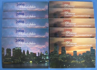 Lot of 5 Government 2008 Uncirculated Mint Sets P&D - Image 1 of 2
