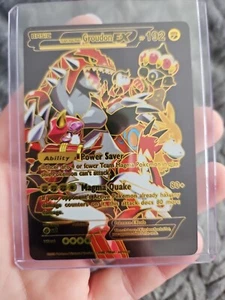 Groudon GX Black Foil Fan Art Collector Pokemon Card Team Macmas Magma Quake - Picture 1 of 5