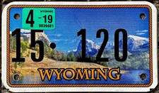 TARGA Originale Americana moto WYOMING - NUOVA SERIE montagn...