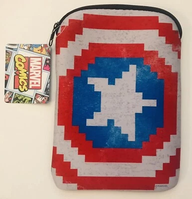 Marvel Comics Avengers CAPTAIN AMERICA 8-bit iPad Soft Travel Pouch Sleeve Case! - Image 1 of 4