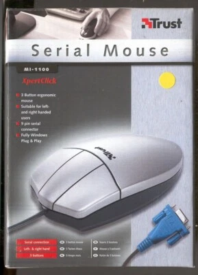 MOUSE SERIALE trust NEW 3 tasti NUOVO db9 rs232 dos-windows microsoft ITALIA a0 - Imagen 1 de 2
