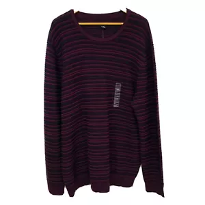 Maglione Alfani Uomo XXL Marrone Nero Texturizzato Girocollo Cotone Classico NUOVO - Foto 1 di 11