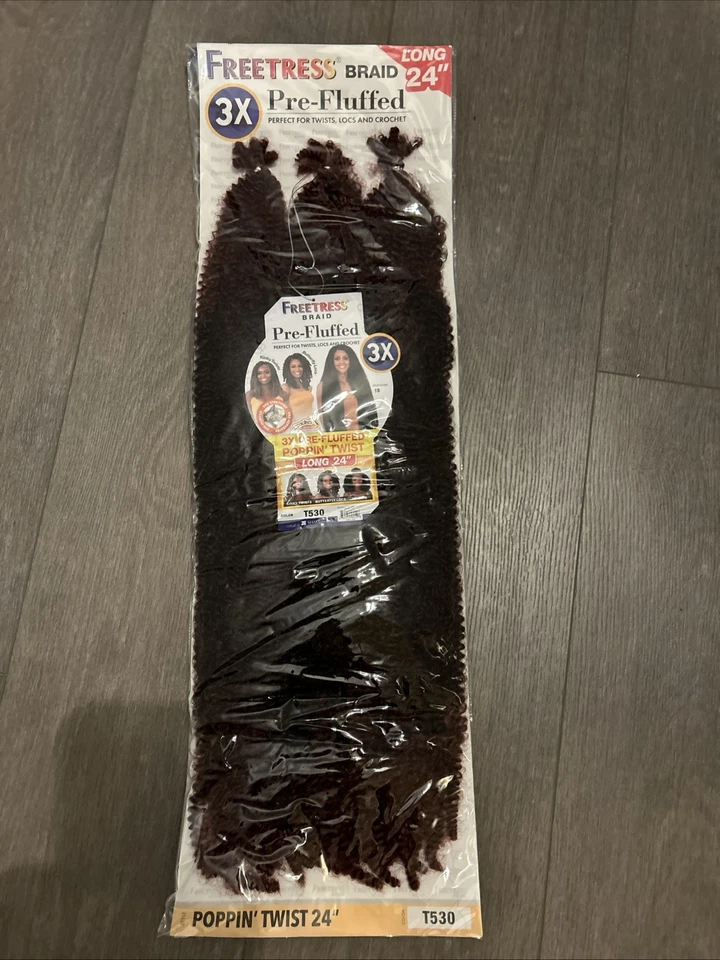 Оплетка Freetress 3x 24 дюйма красная T530 предварительно пухлая - новая в упаковке - Изображение 1 из 2