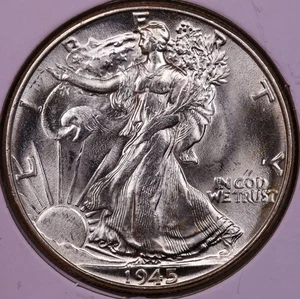 1945-P Walking Liberty mezzo dollaro FDC+ ***RARA MONETA ORIGINALE NON CIRCOLATA*** - Foto 1 di 2