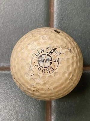 Antique Golf Ball Clincher Cross No 31 Patent Recess Pattern C1910 Gutty Cover - Image 1 of 4