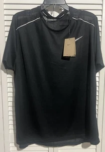 Nike Men’s XLarge Dri Fit Running Shirt AJ7565-010 Black Reflective - Picture 1 of 3