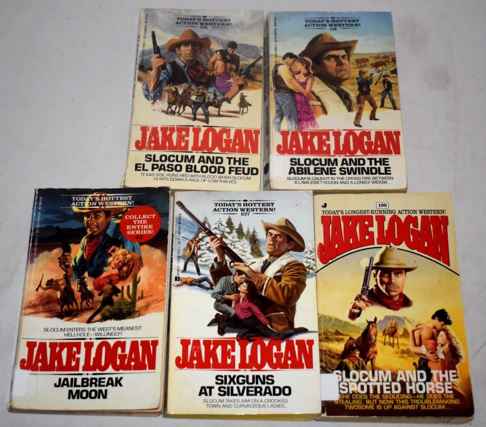 Jake Logan Slocum Western Novels Lot of 5 Paperback Berkley Books - Imagem 1 de 4