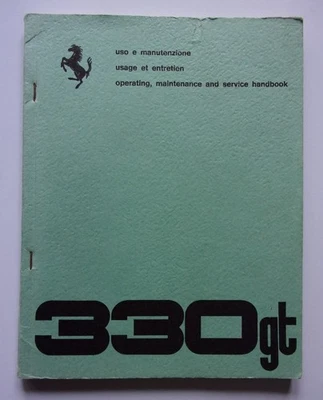 Guantera Ferrari 330 GT original 1965 Euro MKTS manual de servicio operativo Foto 1 de 4