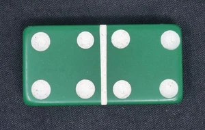 Vintage grün 4/4 Puremco Nr. 616 Standard Marblelike Dominoe Made In USA - Bild 1 von 2