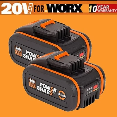FOR WORX 2 batterie 8000 mAh 20 V MAX 8,0 Ah per batteria di ricambio originale Worx WA3553 WA3556 WA3551