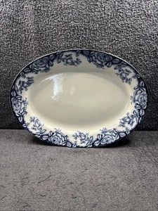 W. Adams & Son echter Eisenstein - blaue Rose große 16" ovale Fleischplatte/-platte - Bild 1 von 13