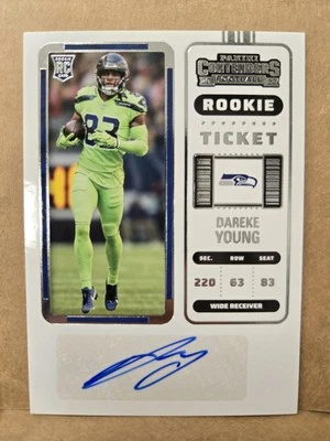 Dareke Young 2022 Panini Contenders Rookie #255 RC Seahawks Seattle NFL - Image 1 of 2