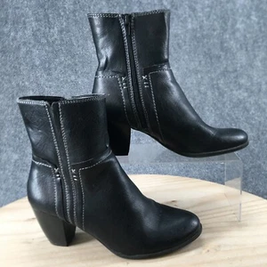 Natural Soul By Naturalizer Boots Womens 9 M Ankle Booties Heels Black Zipper - Picture 1 of 18