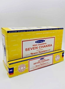 Sieben Chakra Satya Räucherstäbchen echte Nag Champa Joss Stöcke Duft 15g - Bild 1 von 5