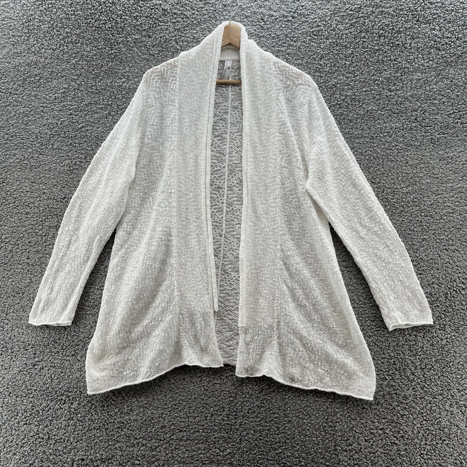 Suéter Indigenous Mujer XL Blanco Algodón Ogranico Relajado Cárdigan Abierto Foto 1 de 4