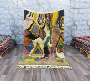 Berber Oriental Area Rug Moroccan Handmade Tribal Geometric Wool Carpet 4.3x6.7 - Picture 1 of 10