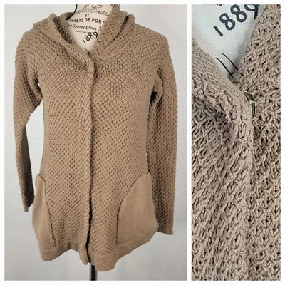 Cárdigan Suéter Sparrow Antropologie Talla S Bolsillos Frontales a Presión Tostado Foto 1 de 4