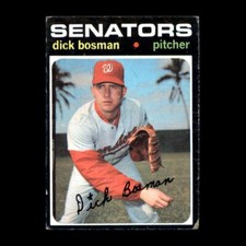 Dick Bosman 1971 Topps Washington Senators #60 Set Filler! 2