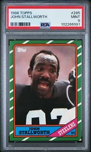 1986 TOPPS #285 JOHN STALLWORTH PSA 9 MINT POP 72 ONLY 14 HIGHER HOF STEELERS - Picture 1 of 2