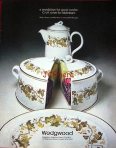 Wedgewood 'Croft' Pattern Tableware Ad - Original 1976 ADVERT PRINT Wall Art - Picture 1 of 1