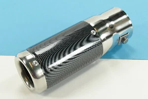Auspuffblende new Endrohr Auspuffrohr CARBON - LOOK EDELSTAHL super Optik - Bild 1 von 6