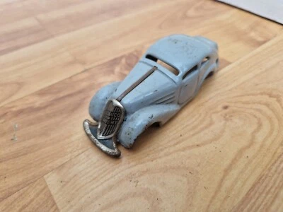 Vintage Fer Blanc avant la Guerre 1930'S Schuco Gris Jouet Auto Externe Corps À - Photo 1/4