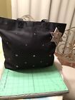 Bath and Body Works Bag 2013 VIP Holiday Black Tote Sparkle Shine Bow 16"x13"x4"