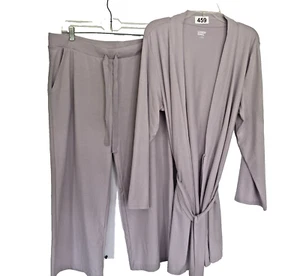Accappatoio e pantalone Lands End misto cotone tasche lunghezza ginocchio lavanda tg XL/18 - Foto 1 di 14
