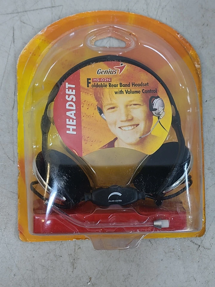 Genius Foldable Rear Band Headset w/Volume Control. HS-02N  - Image 1 of 4