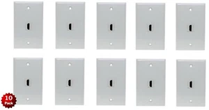 10 x 1-Port Single Gang HDMI 4K HD 3D Coupler Extender Audio Video Wall Plate - Picture 1 of 2