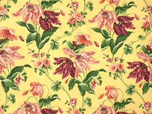 Braemore rosa Blume Blumenmuster ZITRONE Vorhänge Vorhang Valance Kissen Stoff BTY - Bild 1 von 8