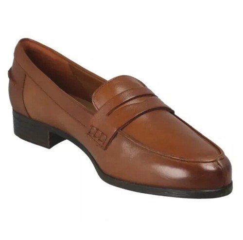 Nuovo mocassino Clarks Hamble scarpa slip on in pelle marrone UK 3 5 D EU 36