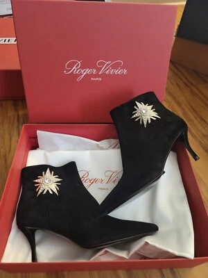 Botines Roger Vivier adorno negro gamuza 37,5 Foto 1 de 4