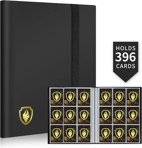 360 Card Pocket Binder with Zipper 9 Pocket Trading Cards Album Folder, Black - Picture 1 of 12