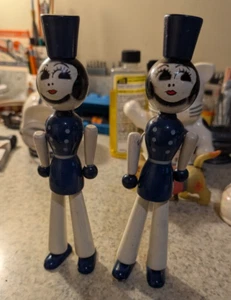 Pair of Vintage Wooden Art Deco styled female Chorus Line Dancers - Picture 1 of 5