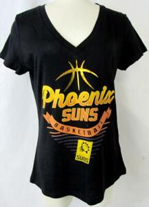 Phoenix Suns Women M Foil Accent Screened "PHOENIX SUNS BASKETBALL" Tee PXS 4