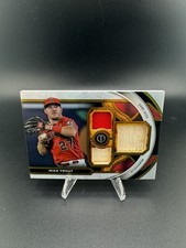 Mike Trout 2023 Topps Tribute Triple Relic Card /75 Los Angeles Angels